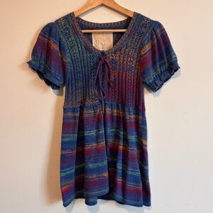Y2K multicolored knit blouse